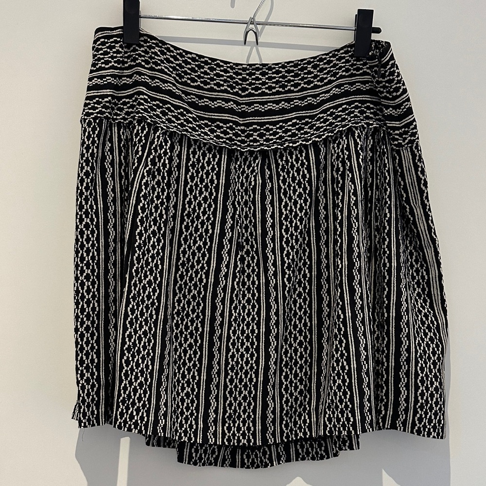 Madewell Black and White Geometric Mini Skirt